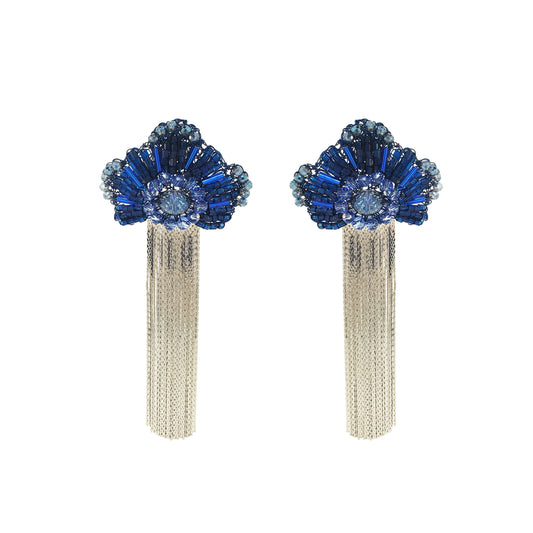 Brinco de Crochê Chess Mid Maxi Azul Roll & Sparkle