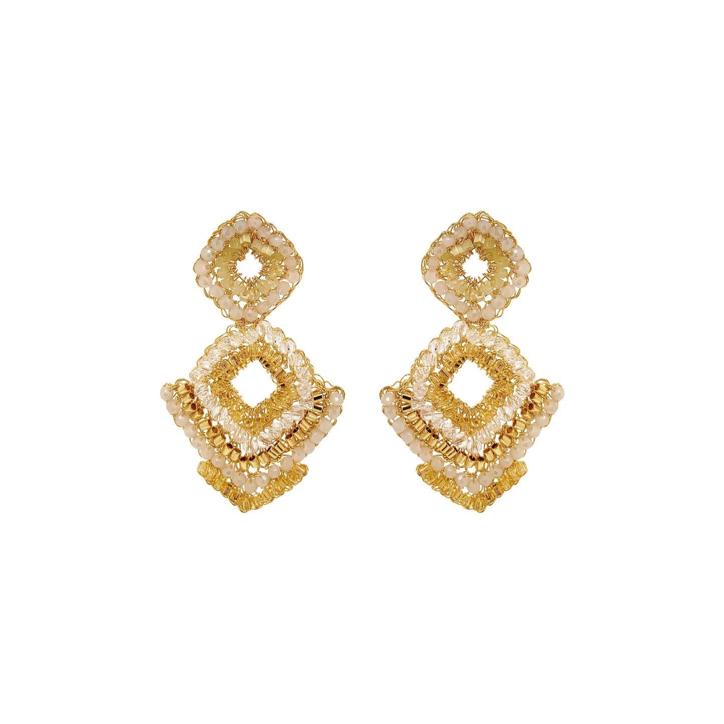 Brinco de Crochê Puzzle Dangle Dourado Roll & Sparkle Sale
