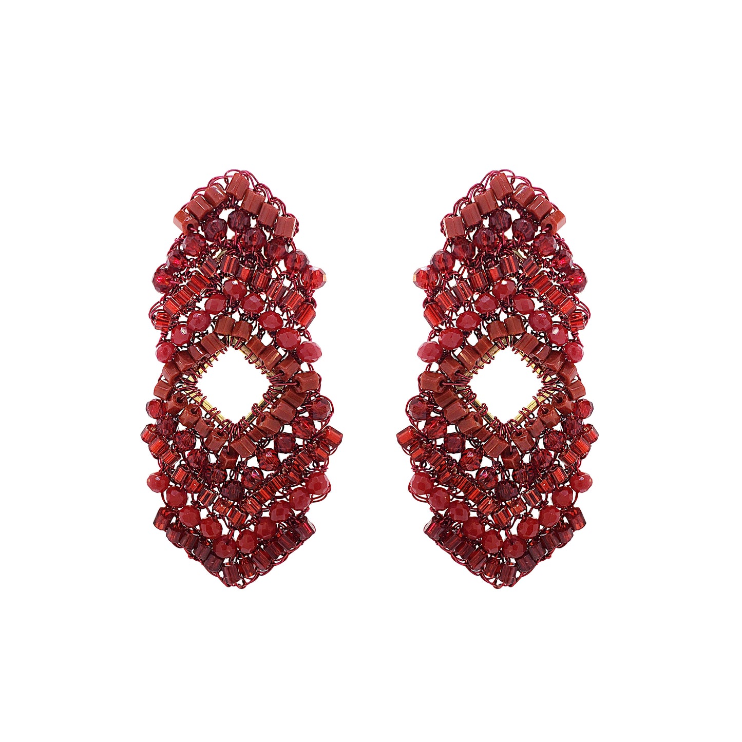 Brinco de Crochê Puzzle Vermelho Roll & Sparkle