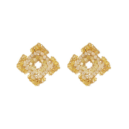 Brinco de Crochê Puzzle Posts Dourado Roll & Sparkle