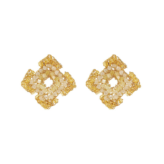 Brinco de Crochê Puzzle Posts Dourado Roll & Sparkle