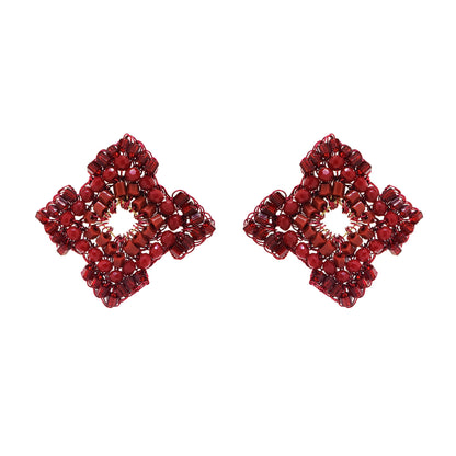 Brinco de Crochê Puzzle Posts Vermelho Roll & Sparkle