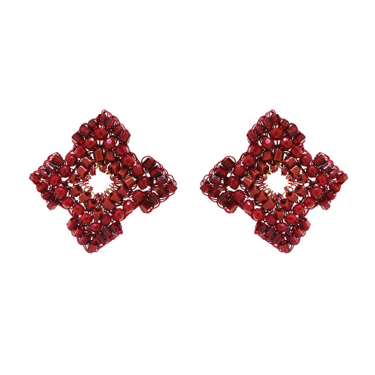 Brinco de Crochê Puzzle Posts Vermelho Roll & Sparkle