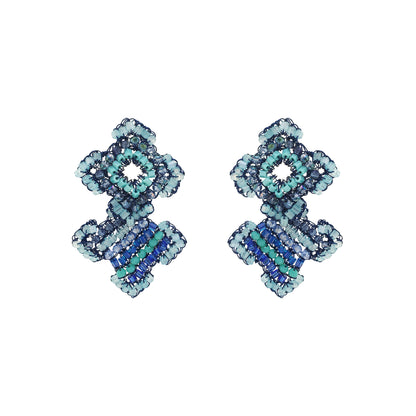 Brinco de Crochê Puzzle Duo e Azul Sale