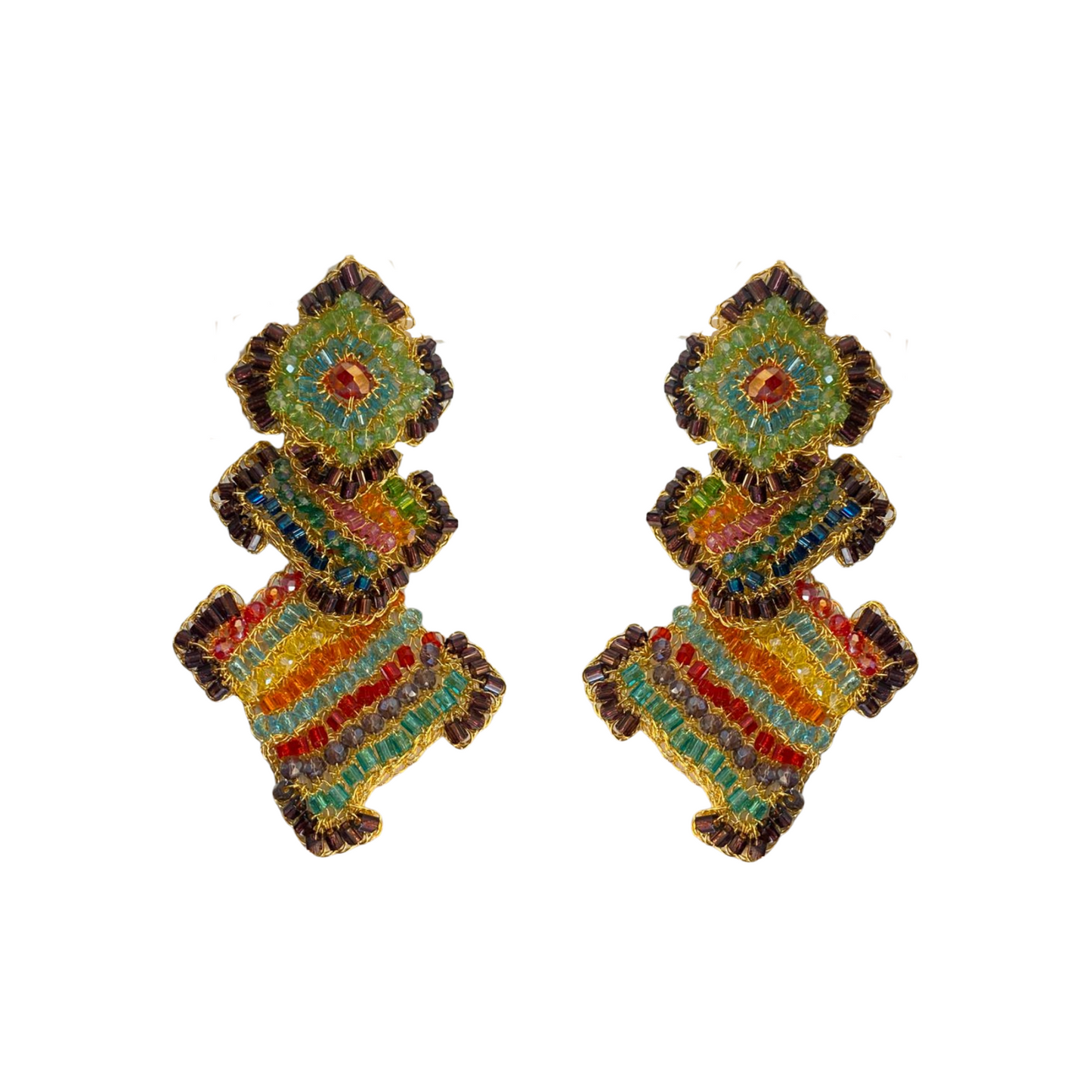 Brinco de Crochê Puzzle Trio Colorido Sale