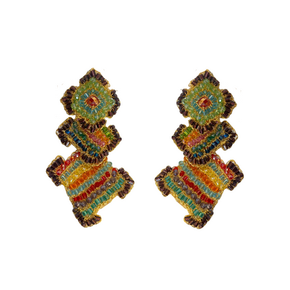 Brinco de Crochê Puzzle Trio Colorido Sale