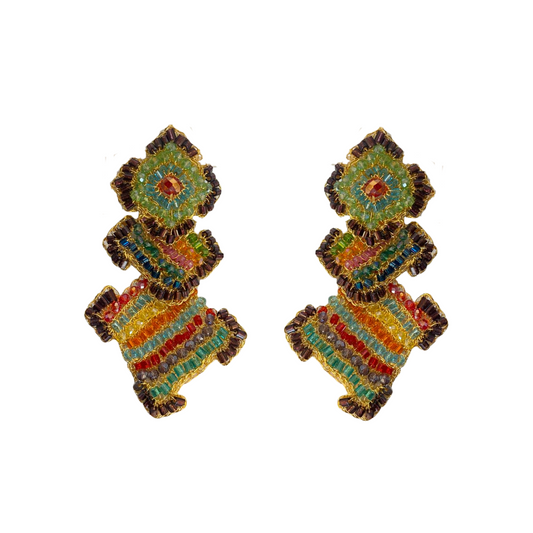 Brinco de Crochê Puzzle Trio Colorido Sale