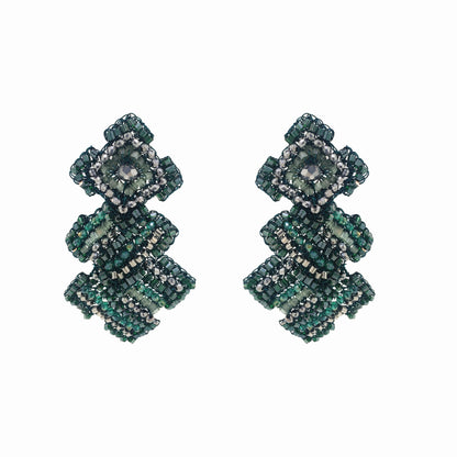 Brinco de Crochê Puzzle Trio Verde Roll & Sparkle