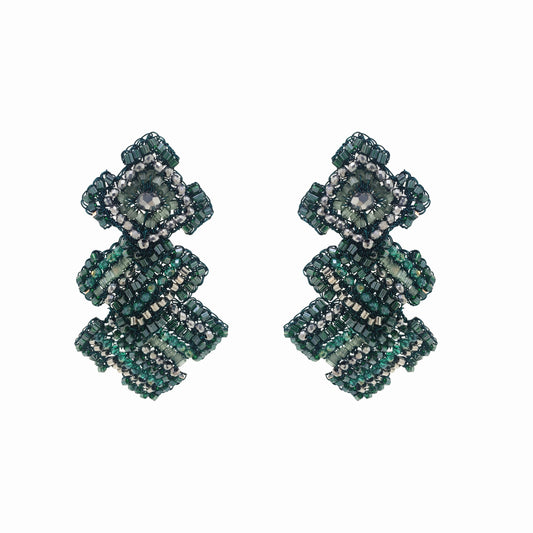 Brinco de Crochê Puzzle Trio Verde Roll & Sparkle