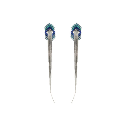 Brinco de Crochê Rank Fringe Azul Sale