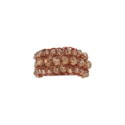 Anel de Crochê Cristal Laranja