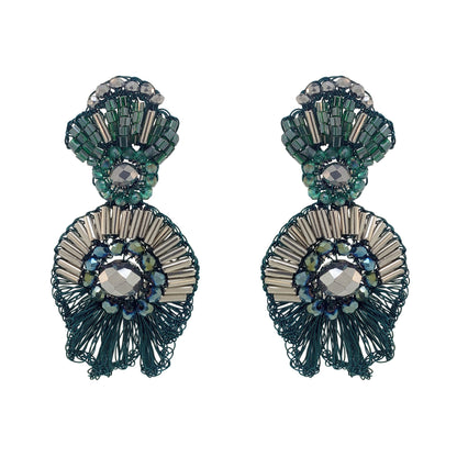Brinco de Crochê Chess Dangle Frill Verde Roll & Sparkle