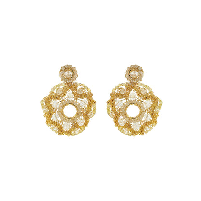 Brinco de Crochê Puzzle Flora Dourado Roll & Sparkle