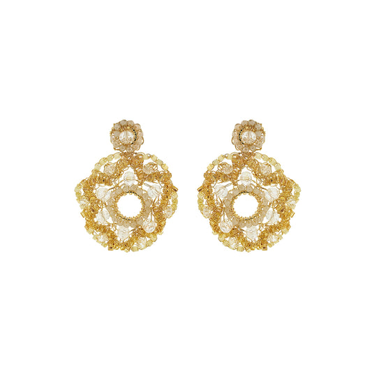 Brinco de Crochê Puzzle Flora Dourado Roll & Sparkle