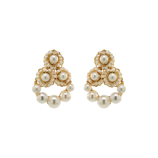 Brinco de Crochê Royal Flush Wild Cards Pérola