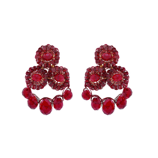 Brinco de Crochê Royal Flush Wild Cards Vermelho