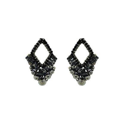 Brinco de Crochê Diamond Suit Posts Wild Cards Preto