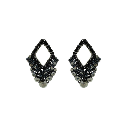 Brinco de Crochê Diamond Suit Posts Wild Cards Preto