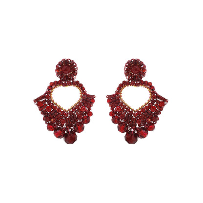 Brinco de Crochê Queen's Heart Wild Cards Vermelho