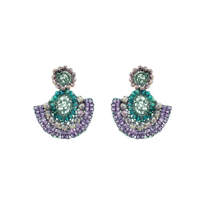 Brinco de Crochê Althea Mini Dangle Aurora Lilás e Verde Sale