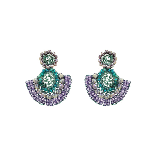 Brinco de Crochê Althea Mini Dangle Aurora Lilás e Verde Sale