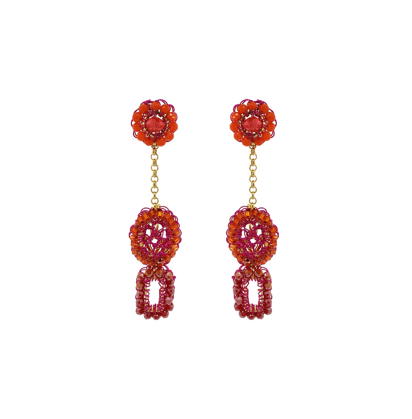 Brinco de Crochê Tyche Mini Aurora Rosa