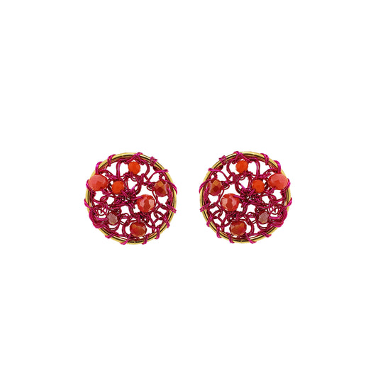 Brinco de Crochê Moira Mini Posts Rosa Aurora Sale