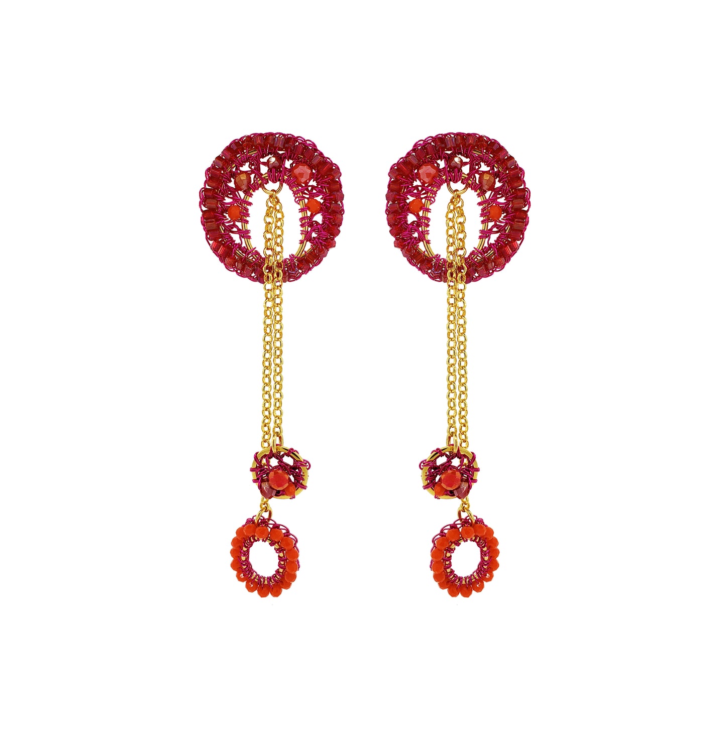 Brinco de Crochê Moira Dangle Aurora Rosa Sale
