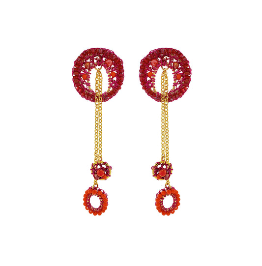 Brinco de Crochê Moira Dangle Aurora Rosa Sale