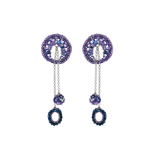 Brinco de Crochê Moira Dangle Aurora Lilás