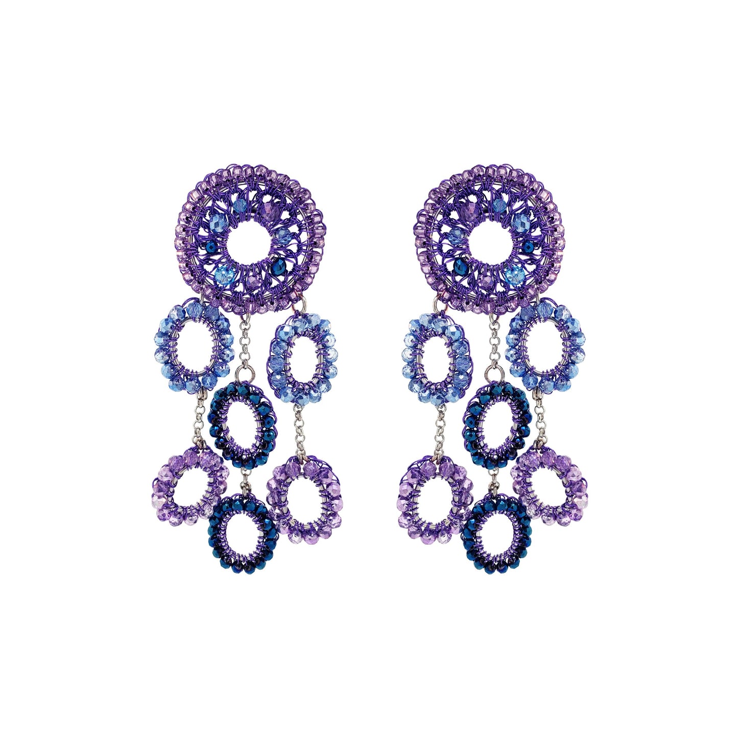 Brinco Moira Chandelier Aurora Lilás