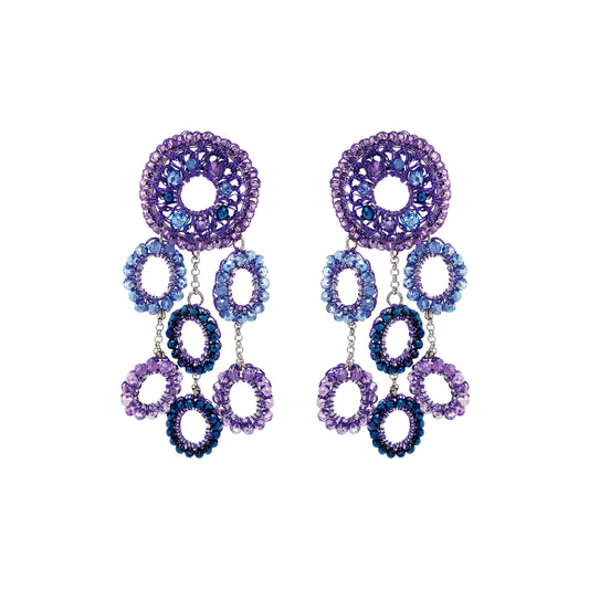 Brinco de Crochê Moira Chandelier Aurora Lilás