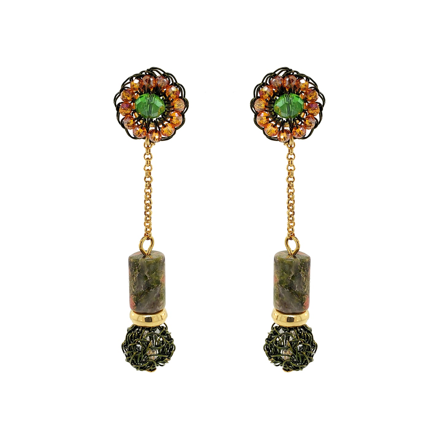 Brinco de Crochê Nara Dangle Essence Verde