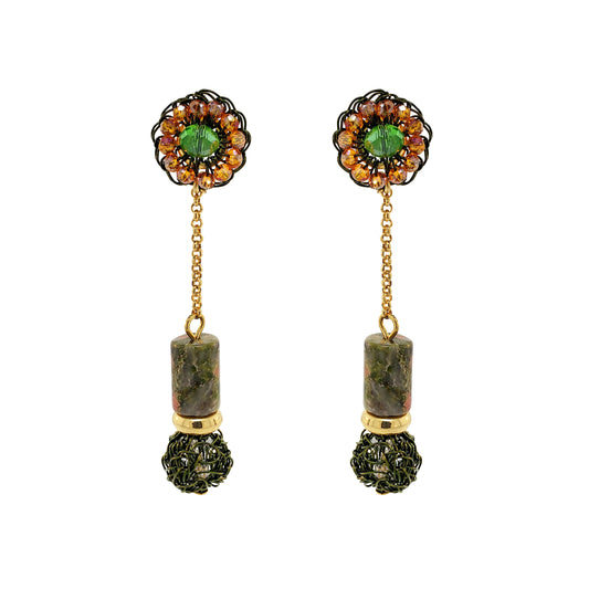 Brinco de Crochê Nara Dangle Essence Verde
