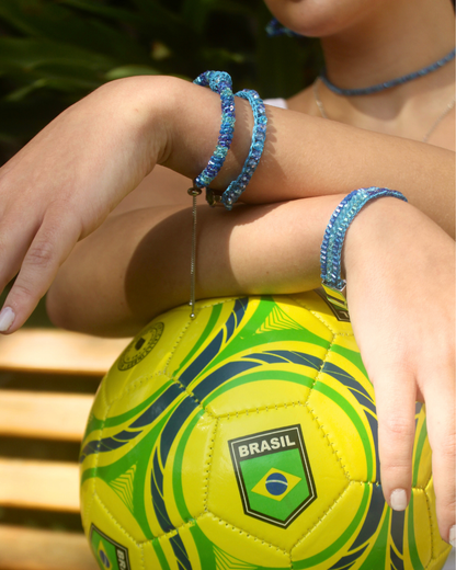 Bracelete de Crochê Molly Mix Blue