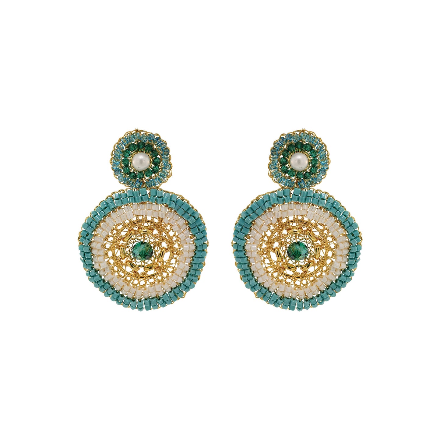 Brinco de Crochê Ripples Turquesa Ocean Dreams
