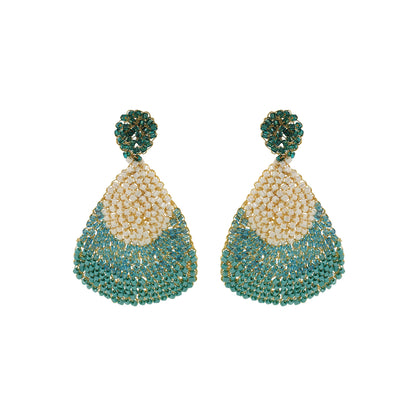 Brinco de Crochê Leque Turquesa Ocean Dreams