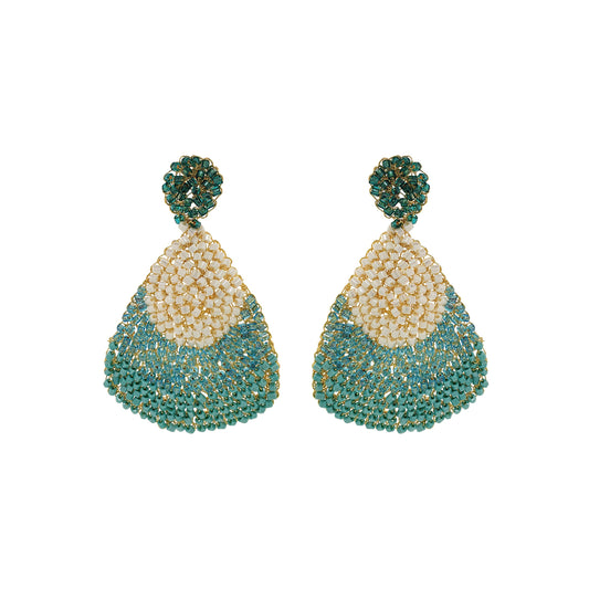 Brinco de Crochê Leque Turquesa Ocean Dreams