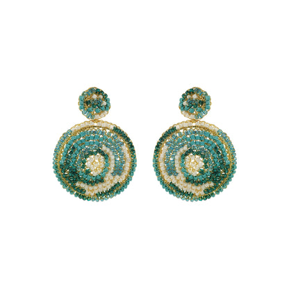 Brinco de Crochê Mandala Média Turquesa Ocean Dreams