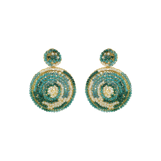 Brinco de Crochê Mandala Média Turquesa Ocean Dreams
