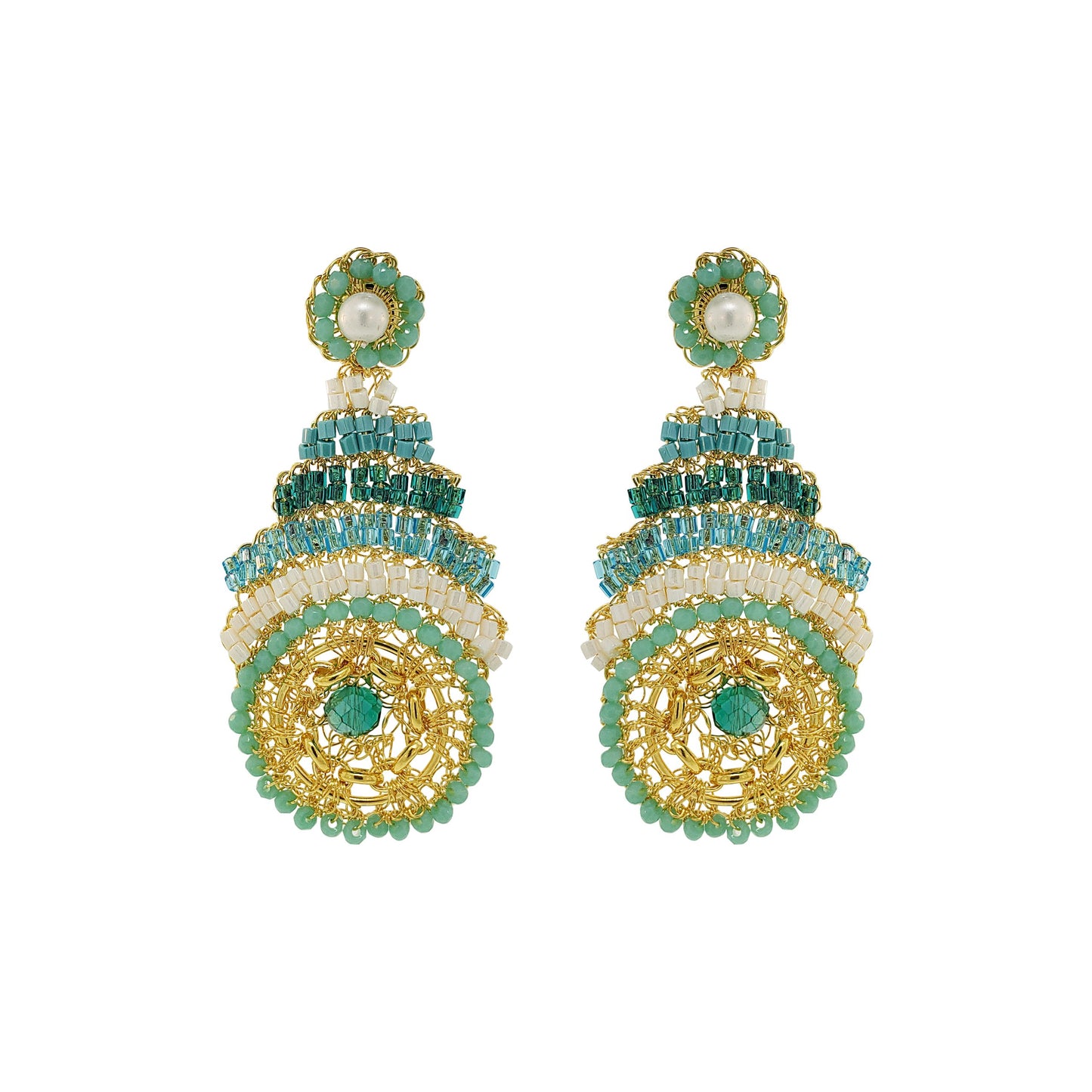 Brinco de Crochê Ripples Dangle Turquesa Ocean Dreams Sale
