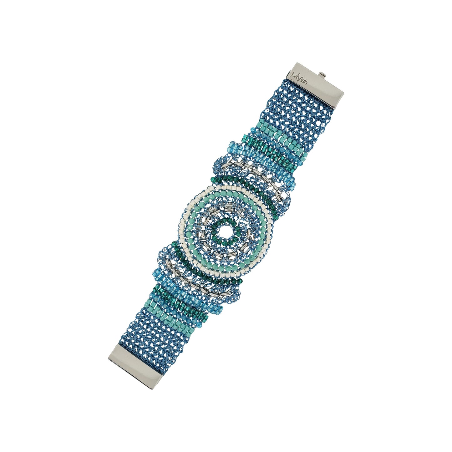 Bracelete de Crochê Ripples Maxi Azul Ocean Dreams