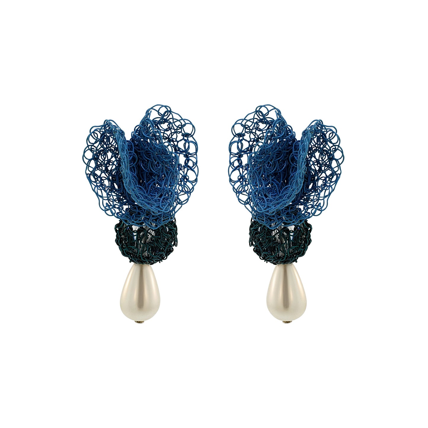Brinco de Crochê Reef Dangle Azul Ocean Dreams