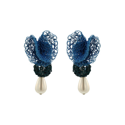 Brinco de Crochê Reef Dangle Azul Ocean Dreams