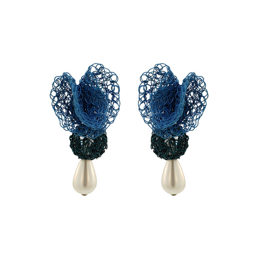 Brinco de Crochê Reef Dangle Azul Ocean Dreams