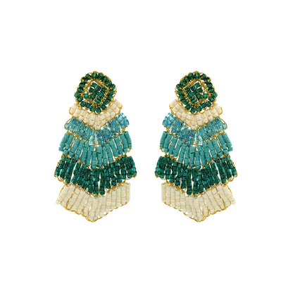 Brinco de Crochê Chevron Turquesa Ocean Dreams