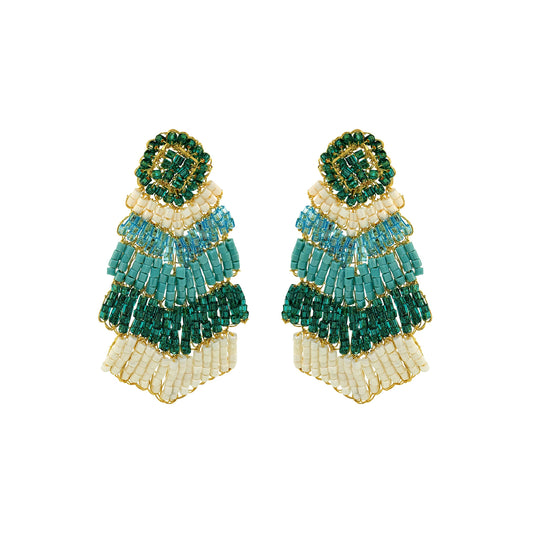 Brinco de Crochê Chevron Turquesa Ocean Dreams