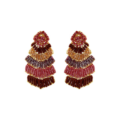 Brinco de Crochê Chevron Vermelho Ocean Dreams