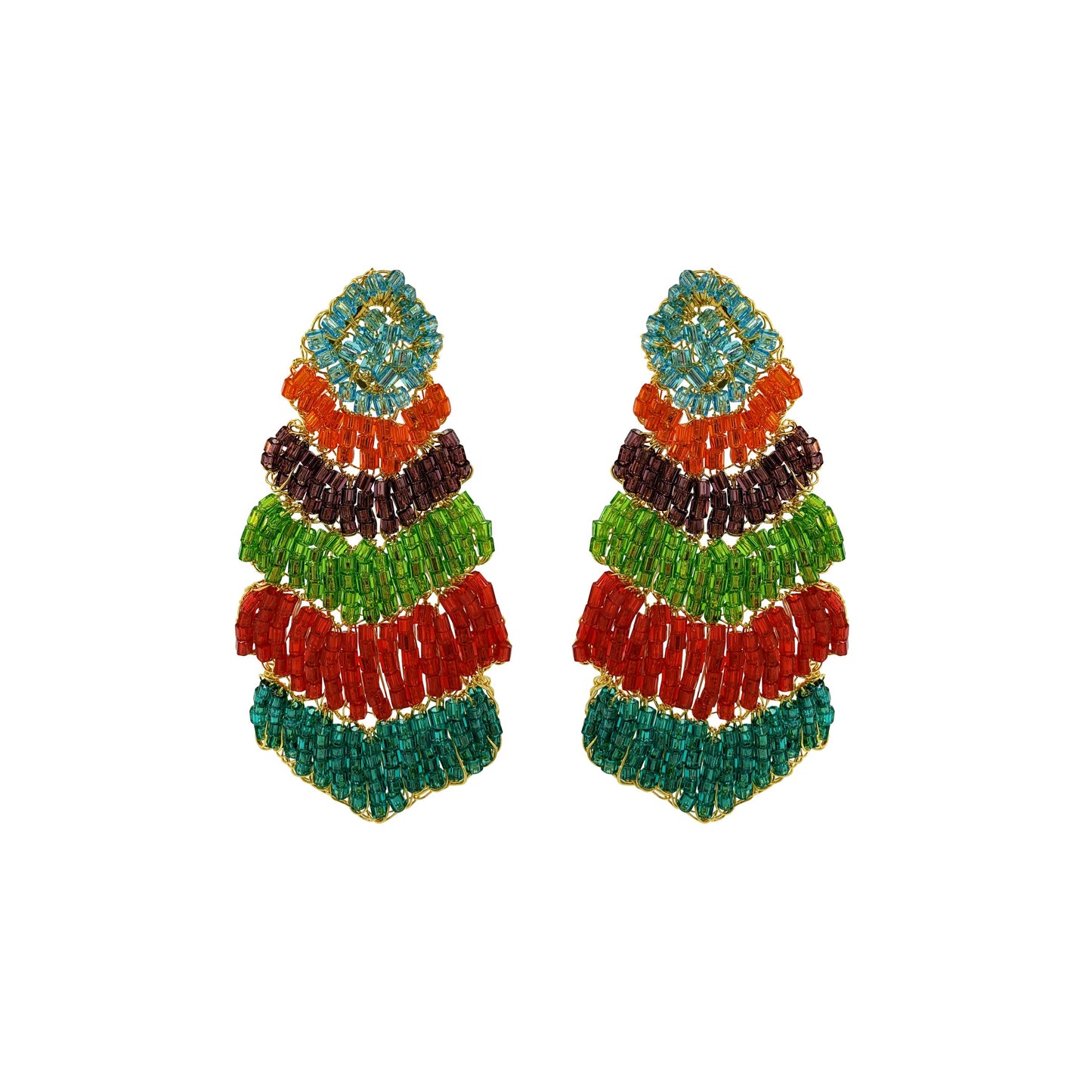 Brinco de Crochê Chevron Multi Color Ocean Dreams