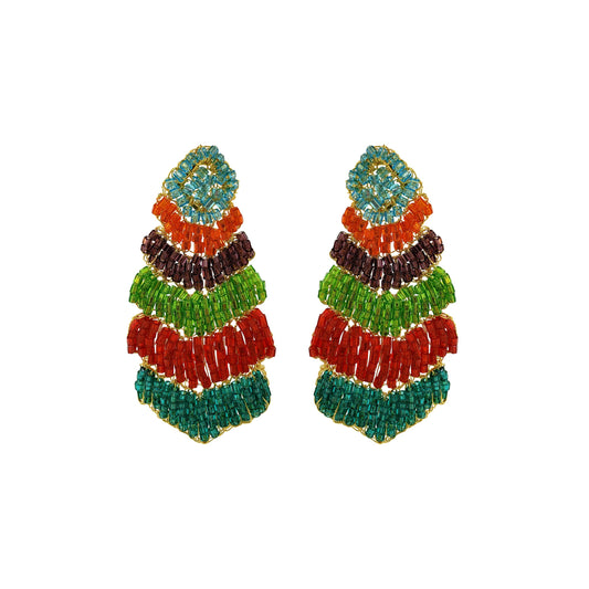 Brinco de Crochê Chevron Multi Color Ocean Dreams